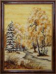Янтарная картина «Зимний пейзаж»